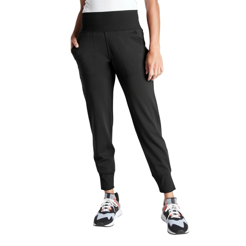 Athleta Venice Jogger Pants Womens Black Athletic Workout M‎ Athleisure Gym Walk